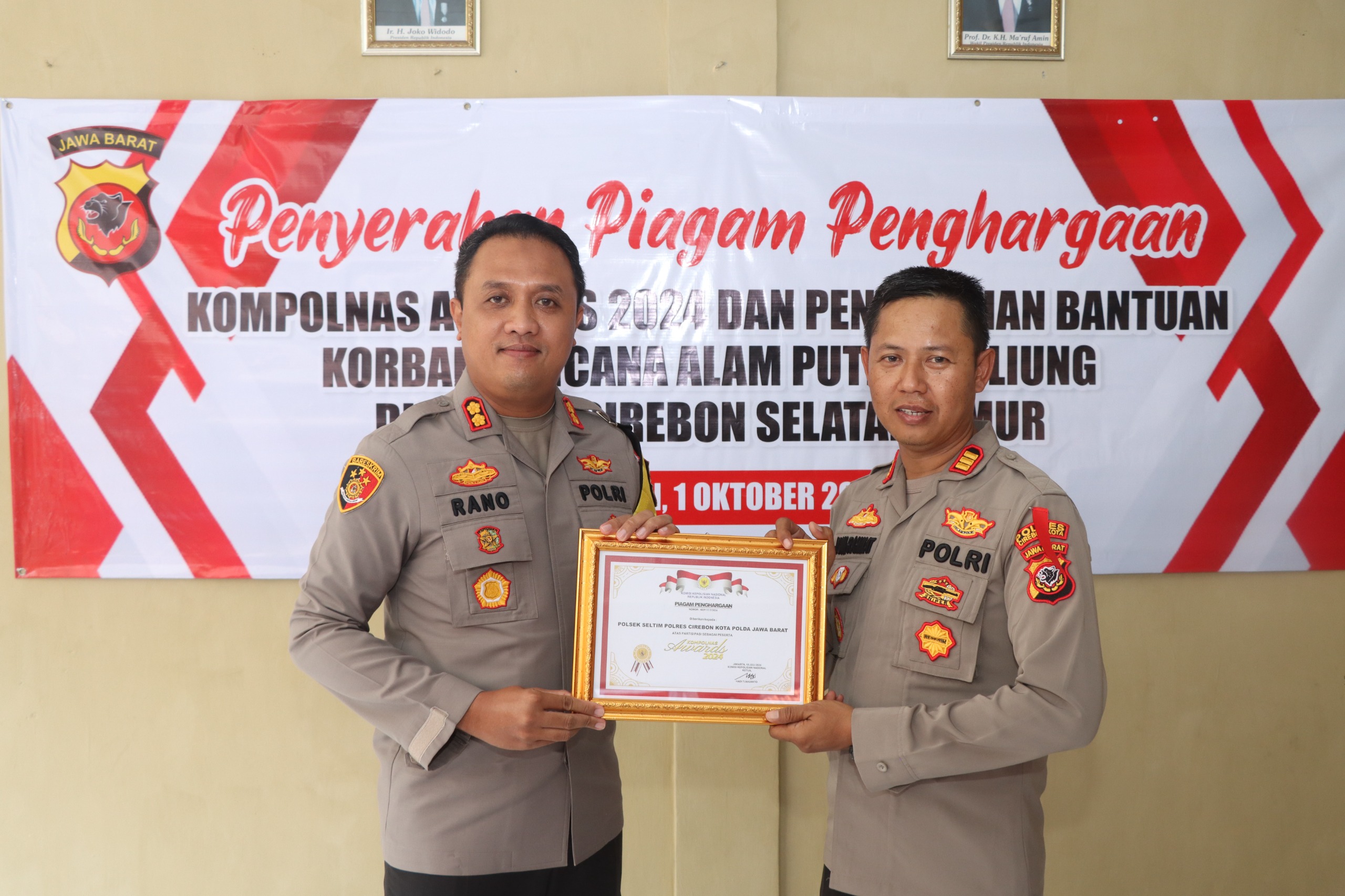 Polsek Seltim Polres Cirebon Kota Raih Penghargaan Bergengsi Kompolnas Award 2024 dan Berikan Bantuan Untuk Korban Puting Beliung