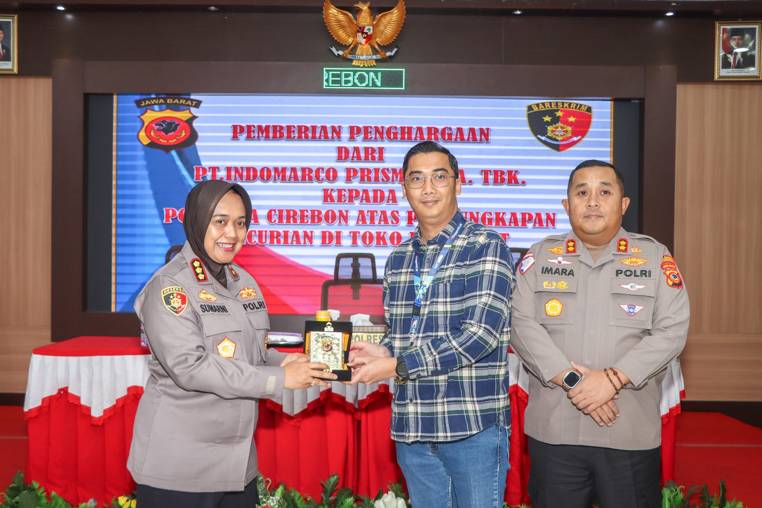 Polresta Cirebon Raih Penghargaan dan apresiasi dari PT Indomarco Prismatama TBK